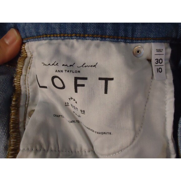 Ann Taylor Loft Cut Off Shorts Geometric Pattern Distressed Raw Hem 10 W30 - Picture 4 of 8